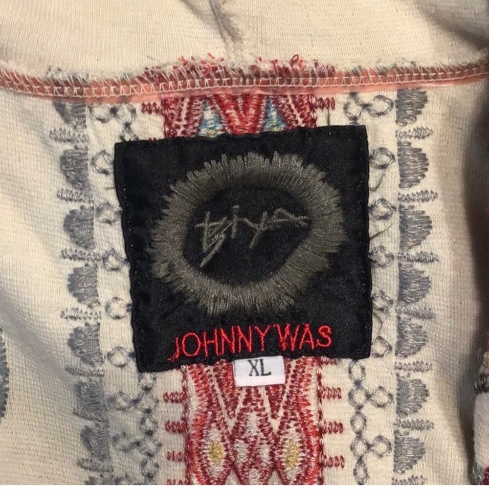 Johnny Was XL MIDI hoodie 💯% cotton heavily  embroidered draped wrap jacket - Picture 12 of 16
